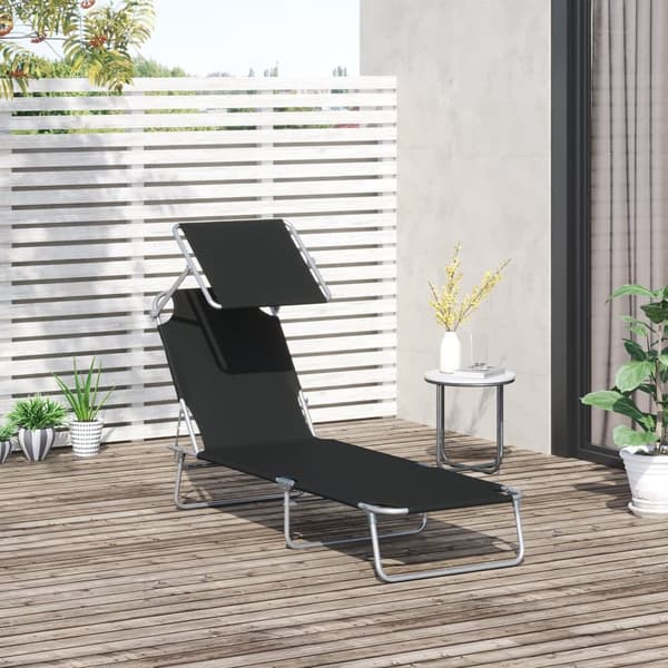 Solstol, 187x58x36 cm, Svart