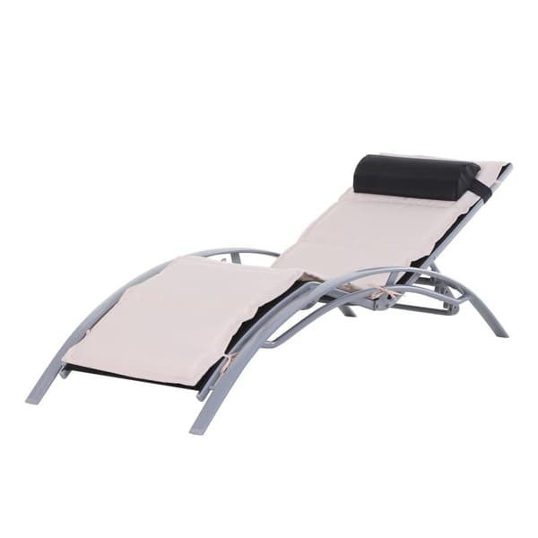 Solstol, 170x64x82 cm, Creme Hvid