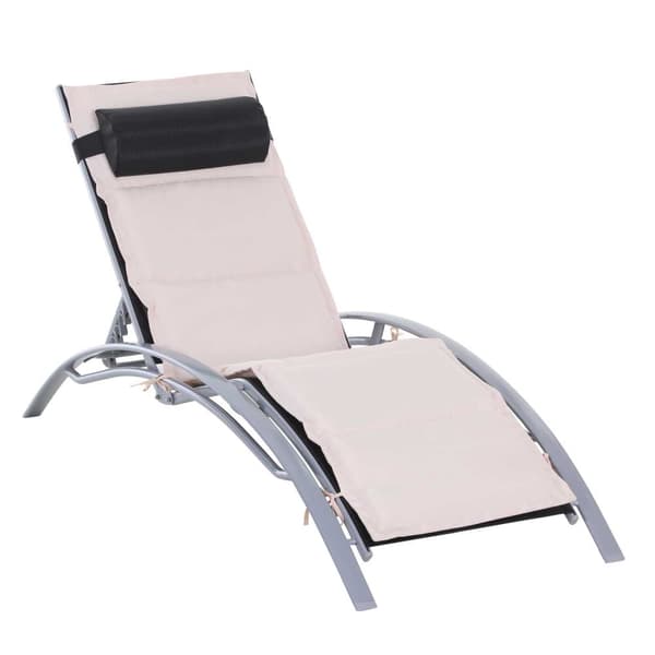 Solstol, 170x64x82 cm, Creme Hvid