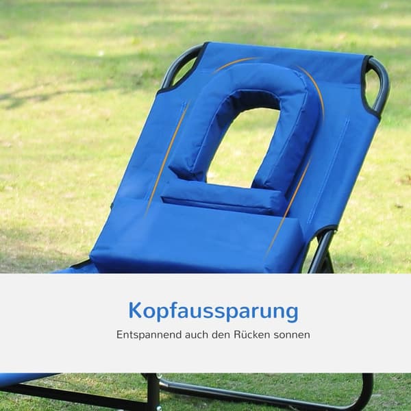 Solstol, 190x56x28 cm, Blå