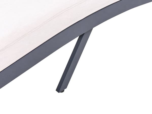 Solseng til Hagen Lysbeige Stoff Hvit Aluminiumsramme Justerbar Liggestol Ryggstøtte Polstret med Hurtigtørkende Skum Moderne Stil