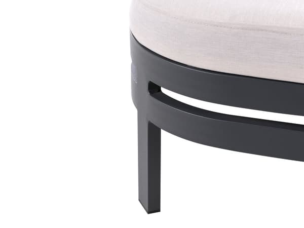 Solseng til Hagen Lysbeige Stoff Hvit Aluminiumsramme Justerbar Liggestol Ryggstøtte Polstret med Hurtigtørkende Skum Moderne Stil