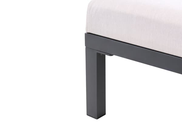 Solseng i Hagen Lysbeige Stoff Svart Aluminiumsramme Justerbart Ryggstøtte Polstret med Hurtigtørkende Skum Moderne Stil