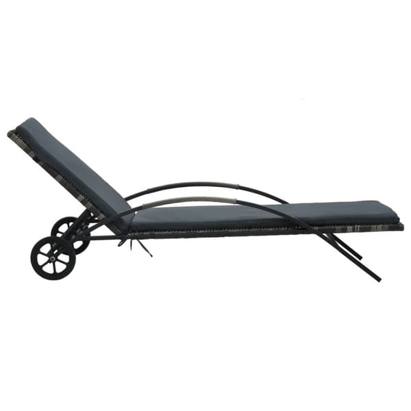 Solsängar med bord konstrotting antracit
