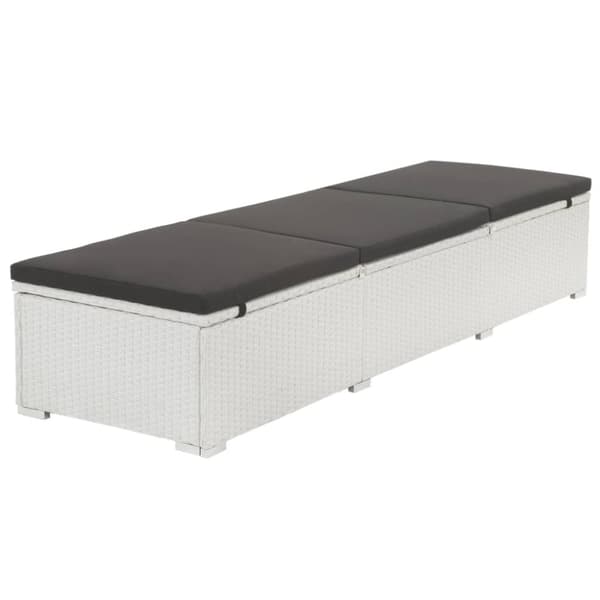 Solsäng med dyna konstrotting vit