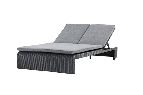 FURNLUX SOLSTOL FÖR UTOMHUSBRUK LONDON GRÅ & SVART 119CM