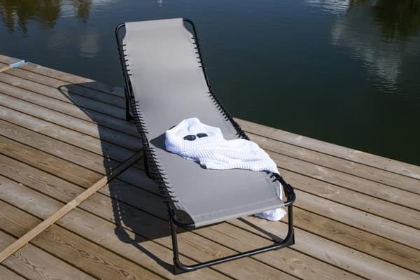 FURNLUX AURINKOTUOLI ULKONA MAJKEN HARMAA & MUSTA 60CM