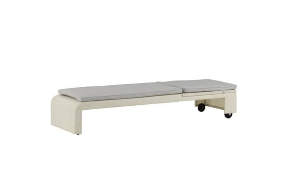 FURNLUX ULKOKÄYTTÖÖN TARKOITETTU AURINKOTUOLI LONDON HARMAA & VALKOINEN 196CM