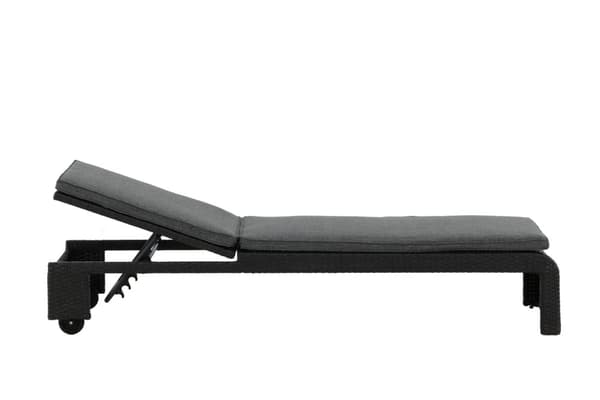 FURNLUX UDENDØRS SOLSENG LONDON GRÅ & SORT 196 CM