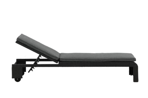 FURNLUX UDENDØRS SOLSENG LONDON GRÅ & SORT 196 CM