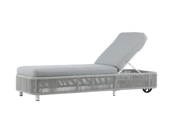 FURNLUX SOLSTOL FÖR UTOMHUSBRUK VIRYA GRÅ & VIT 75CM