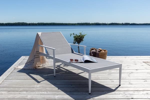 FURNLUX ULKONA AURINKOTUOLI TAUKO HARMAA & VALKOINEN 67CM