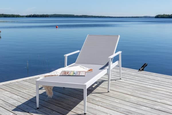 FURNLUX ULKONA AURINKOTUOLI TAUKO HARMAA & VALKOINEN 67CM