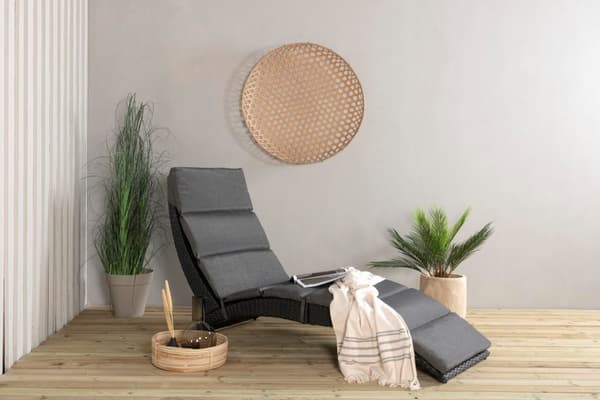 FURNLUX SOLSTOL FÖR UTOMHUSBRUK ARCHIE GRÅ & SVART 64CM