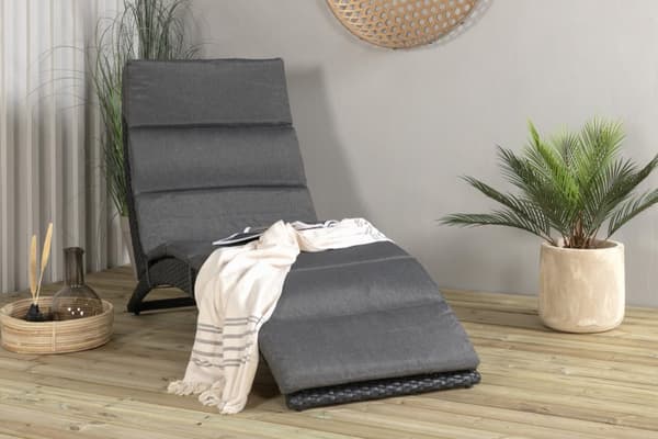 FURNLUX SOLSTOL FÖR UTOMHUSBRUK ARCHIE GRÅ & SVART 64CM