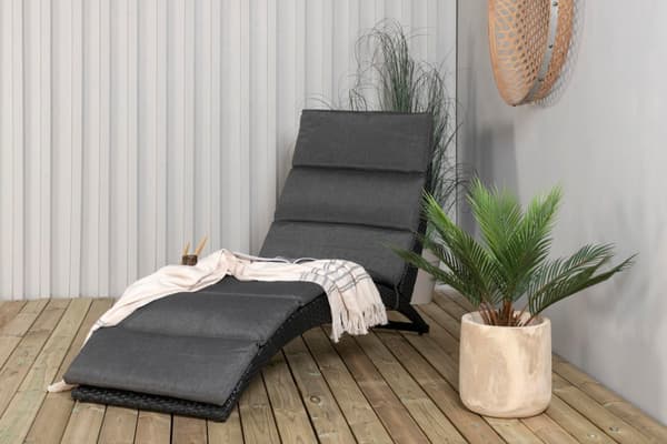 FURNLUX SOLSTOL FÖR UTOMHUSBRUK ARCHIE GRÅ & SVART 64CM
