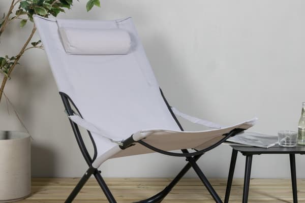 FURNLUX SOLSTOL FÖR UTOMHUSBRUK SEVILLE GRÅ & SVART 63CM