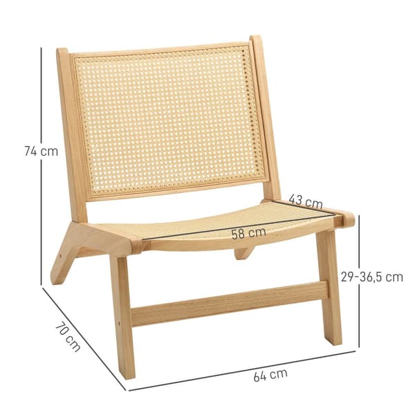 Stol utan armstöd, 64x70x74 cm, Naturträ