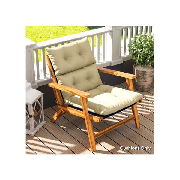 Stolskudde, 115x56 cm, med fästen, ryggdel, 10 cm tjock Kuddför säte, beige