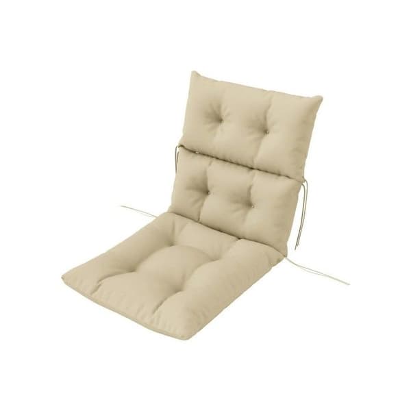 Stolskudde, 115x56 cm, med fästen, ryggdel, 10 cm tjock Kuddför säte, beige