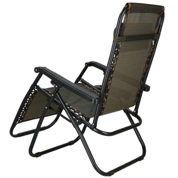 Springos® Recliner med huvudstöd, hopfällbar avkoppling för trädgården