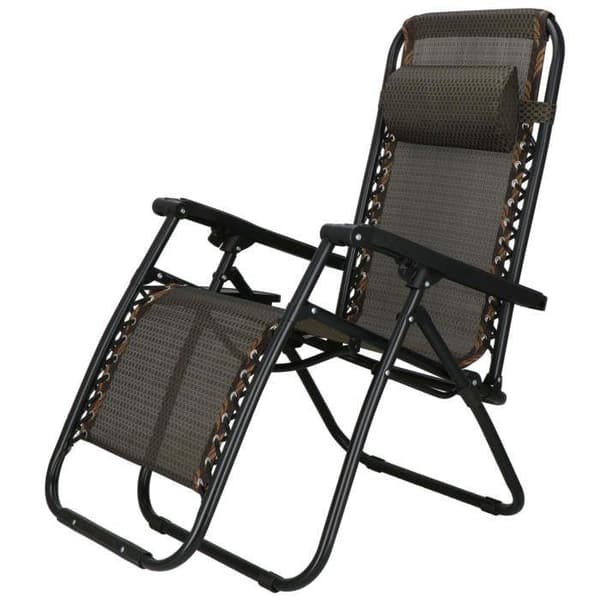 Springos® Recliner med huvudstöd, hopfällbar avkoppling för trädgården
