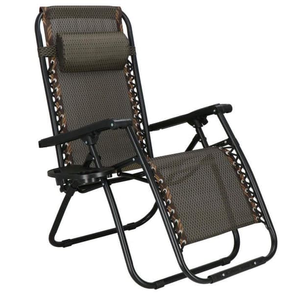 Springos® Recliner med huvudstöd, hopfällbar avkoppling för trädgården