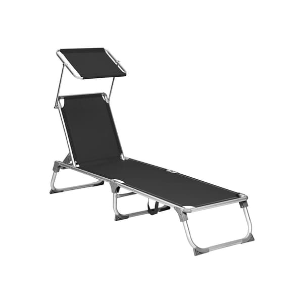 Solstol hopfällbar svart