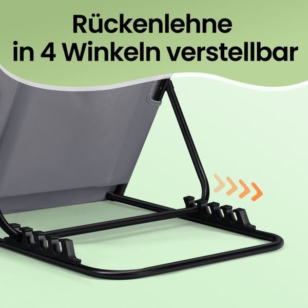 Rootz Beach Lounger - Campingstol - Sun Lounger - Holdbart galvaniseret stål - 158 cm x 55 cm - Letvægt og sammenfoldelig