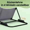 Miniatyrbillede 5 af 5: Rootz Beach Lounger - Campingstol - Sun Lounger - Holdbart galvaniseret stål - 158 cm x 55 cm - Letvægt og sammenfoldelig