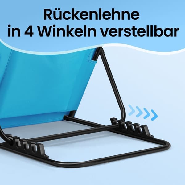Rootz Beach Stol 2 Set - Campingstol - Sun Lounger - Galvaniseret stål - 158 cm x 55 cm