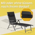 Miniatyrbild 3 av 5: Rootz Foldbar Sun Lounger - Garden Chair - Beach Recliner - 6 cm tjock madrass - avtagbar kudde - 183 cm x 60 cm x 39 cm