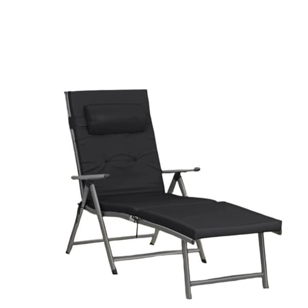 Rootz Foldbar Sun Lounger - Garden Chair - Beach Recliner - 6 cm tjock madrass - avtagbar kudde - 183 cm x 60 cm x 39 cm