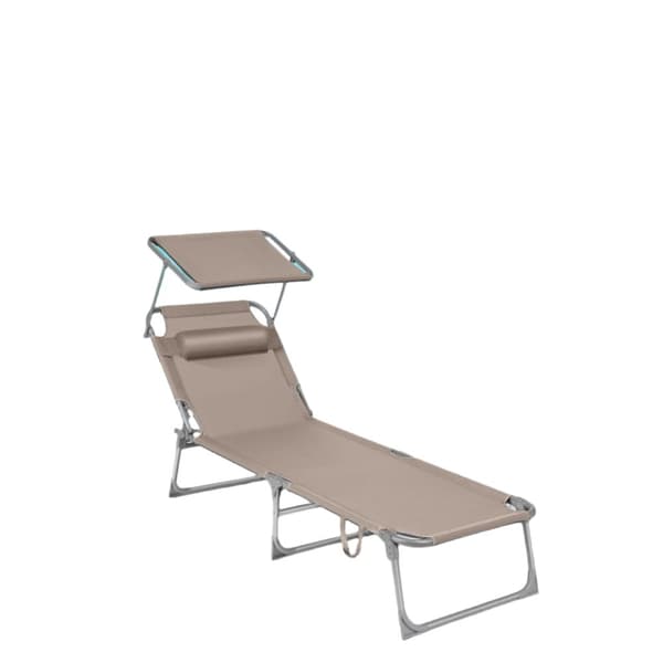 Rootz Foldbar Sun Lounger - Lungerstol - Udendørs hvilestol - Letvægt & holdbar - 53 cm x 193 cm x 29,5 cm