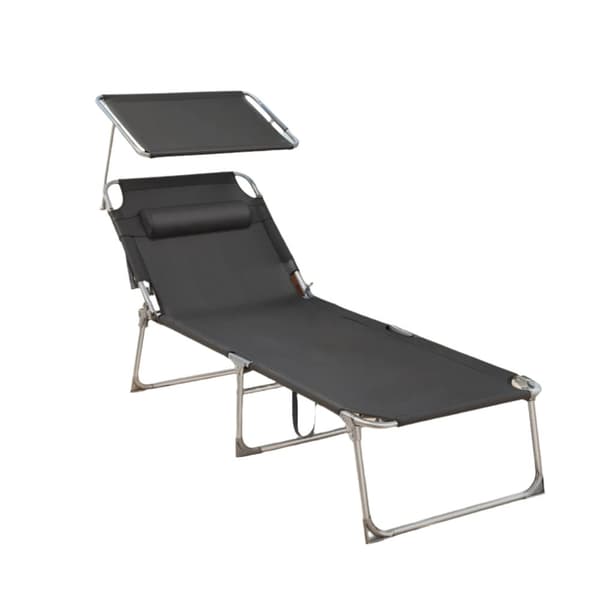 Rootz Sun Lounger -kannen tuoli - taitettavat lepotuoli - rentoutumisistuin - helppo asennus - 71 x 200 x 38 cm
