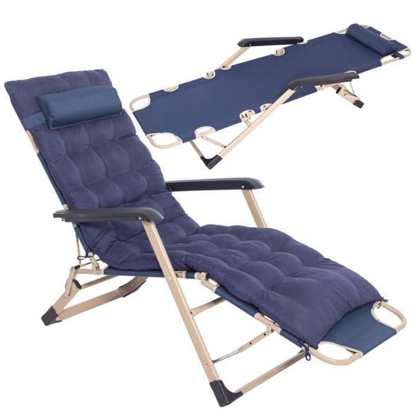 Springos® Ute loungesoffa med sittdyna, nackstöd och fotstöd