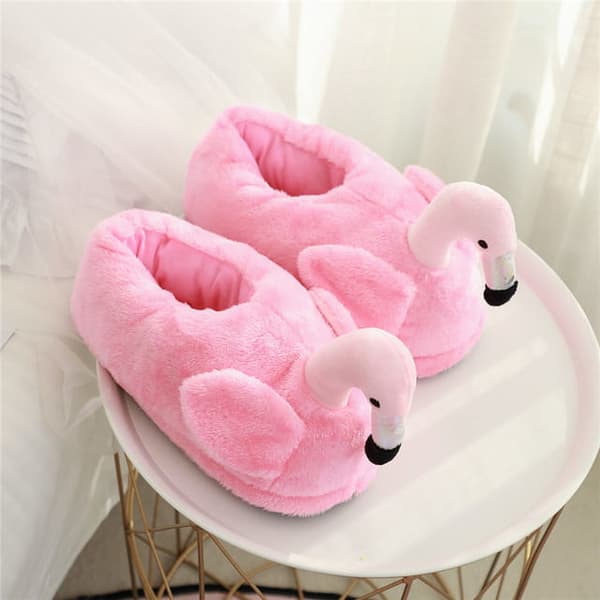Flamingotofflor One Size Storlek 36 - 41 - Ljusrosa - Halkfri