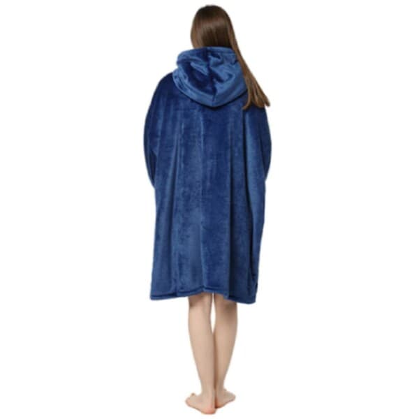 Hoodie Blanket – Oversize Luvtröja Filt Snuggie Mörkblå