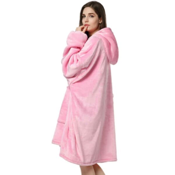 Hoodie -tæppe - Stor størrelse hætte sweater tæppe Snuggie pink