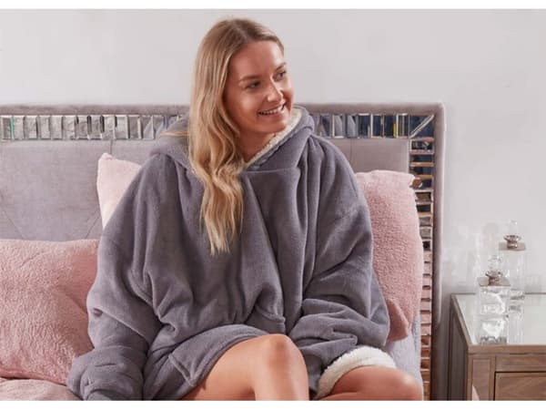 Oversized Hoodie med Luva - Filt