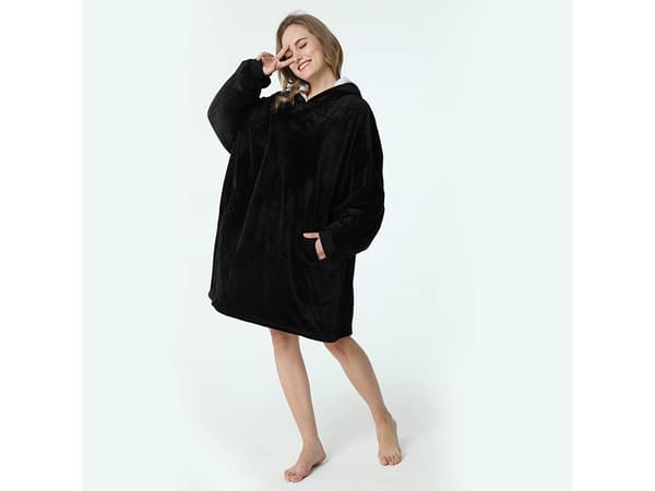 Oversized Hoodie med Luva - Filt