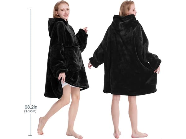 Oversized Hoodie med Luva - Filt