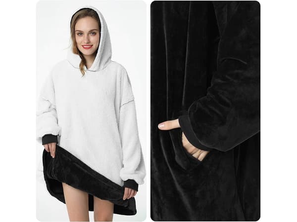 Oversized Hoodie med Luva - Filt