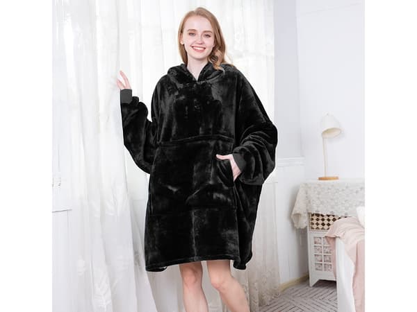 Oversized Hoodie med Luva - Filt