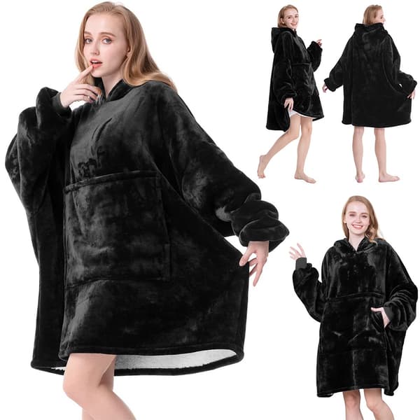 Oversized Hoodie med Luva - Filt
