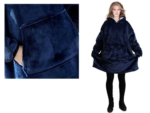 Oversized Hoodie med Luva - Filt