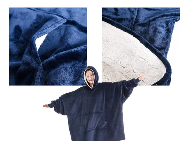 Oversized Hoodie med Luva - Filt