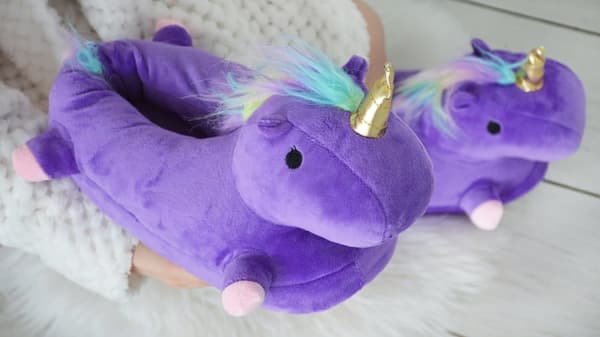 Enhörntofflor för vuxna - Bekväma, halkfria, varma mikrofiberdesign