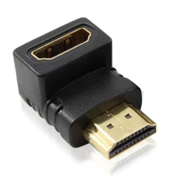2-Pak - Vinklet HDMI Han til Hun Adapter – Guldpletteret