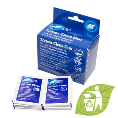 Screen-Clene Duo wipes - Screen cleaning wet/dry wipes 20psc AF